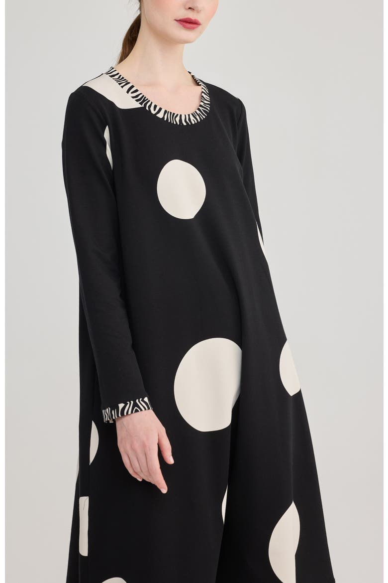 Tuva Long Printed Cotton Jersey Cardigan, Alternate, color, Polka Dots