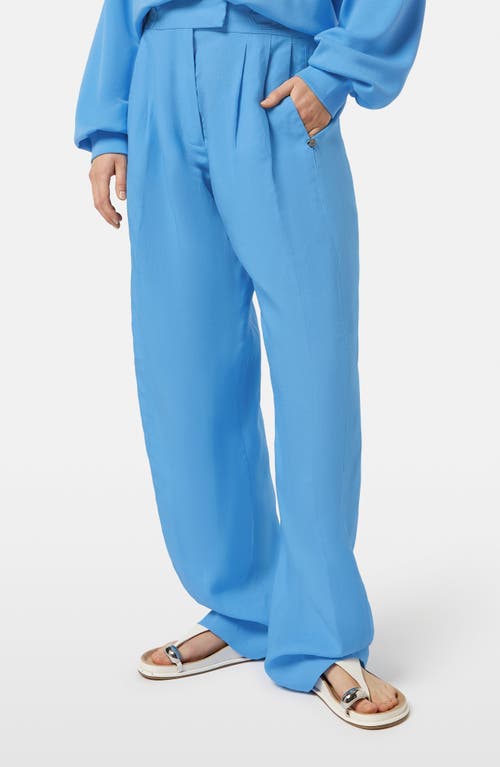 Scotch & Soda Quinn Pleat Front Wide Leg Pants In Aqua Blue