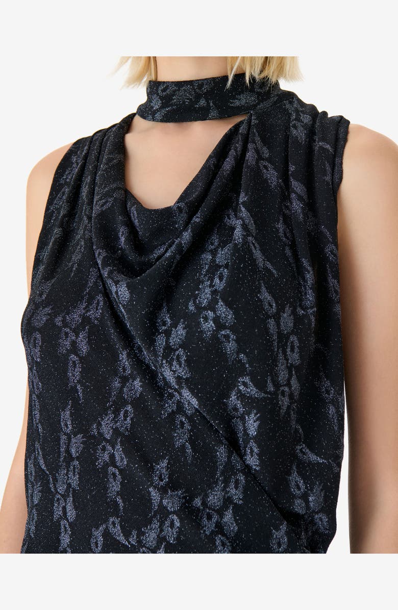 IRO Ornelia Halter Top, Alternate, color, Black/ Lurex Dark Grey