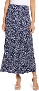 Loveappella Roll Top Print Maxi Skirt