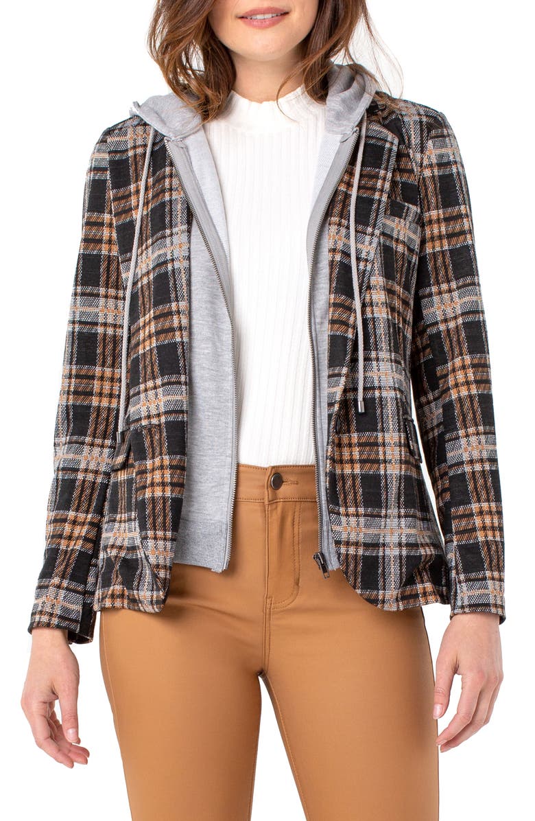 Liverpool Los Angeles Boyfriend Blazer with Removable Hood, Main, color, 