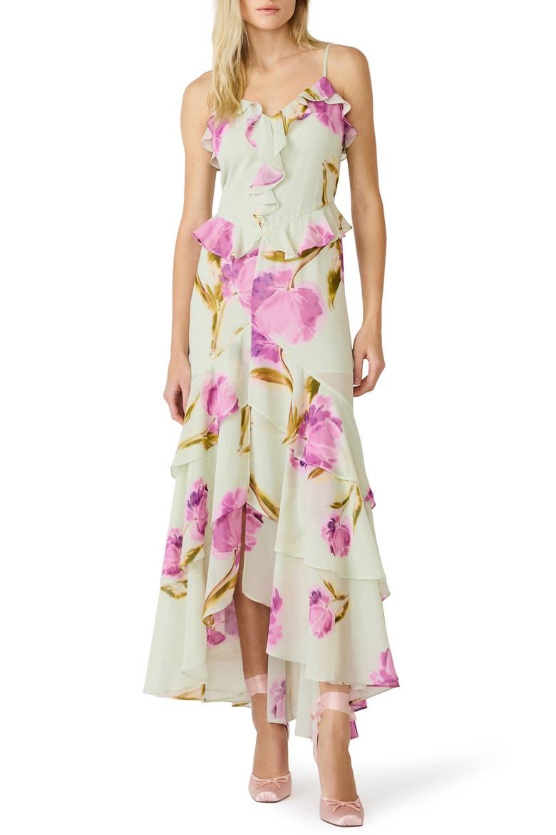 Ciara Floral Print Ruffle Dress, Main, color, ENGLISH ROSE