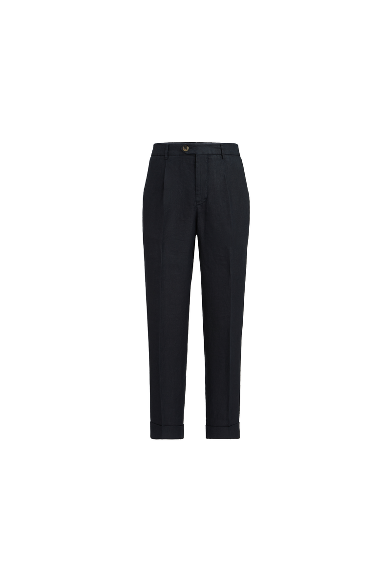 Gabardine garment dyed trousers, Alternate, color, Navy Blue