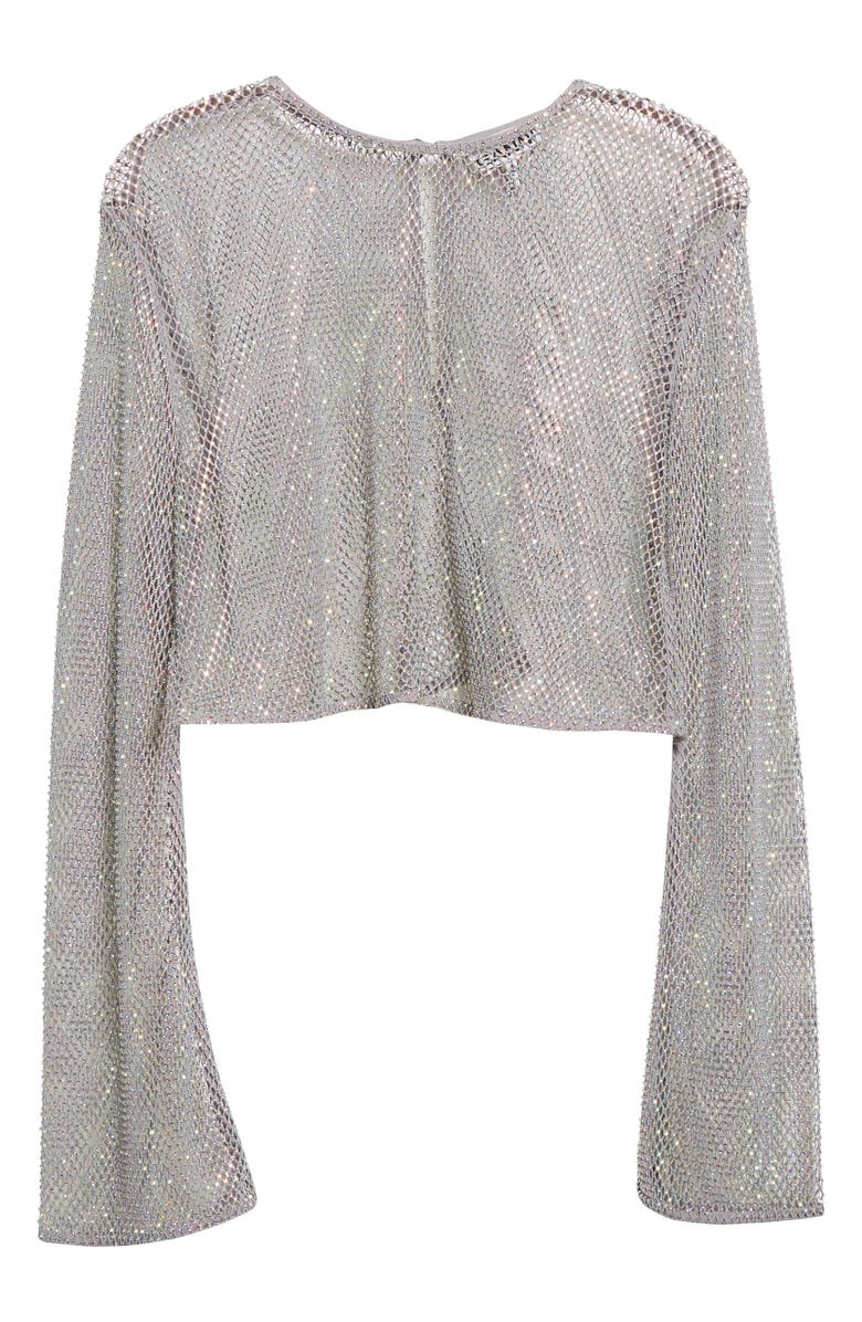 Ganni Metallic Mesh Top, Alternate, color, 
