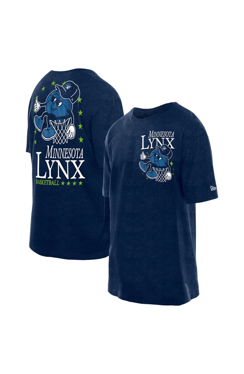 New Era Men's New Era Navy Minnesota Lynx Old School Sport Enzyme Wash Oversized T-Shirt, Alternate, color,
