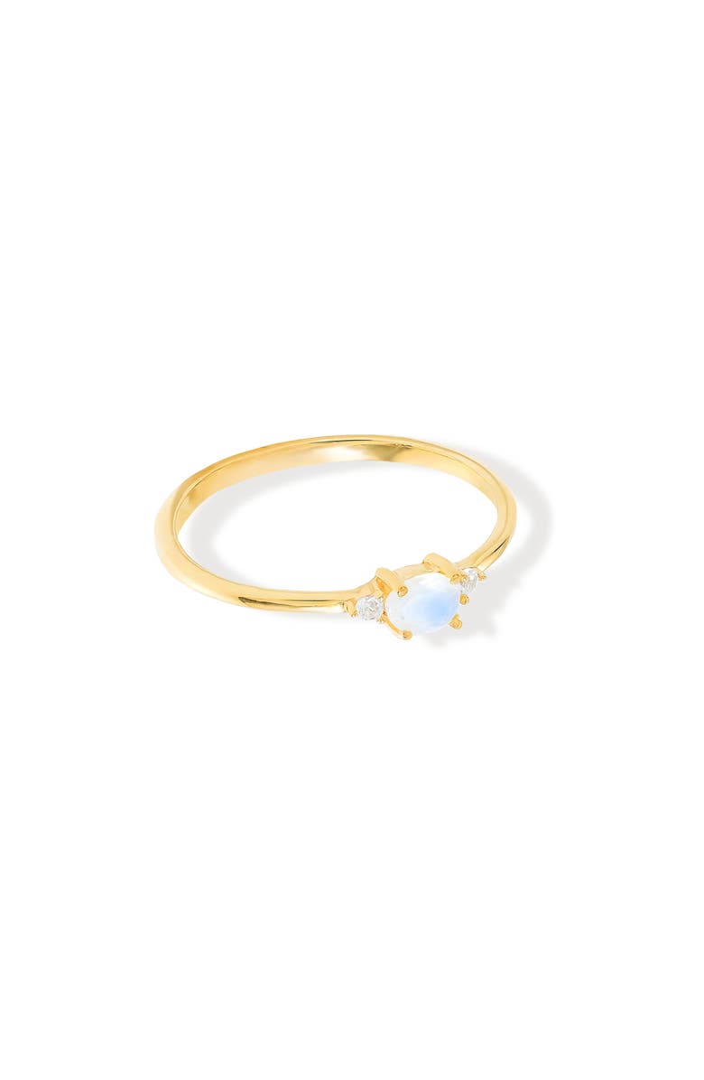 YS GEMS Moonstone & White Topaz Ring, Alternate, color, Blue