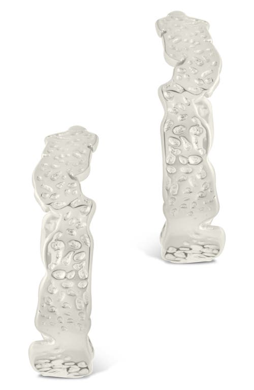 Sterling Forever Mary Textured Hoop Earrings In Multi