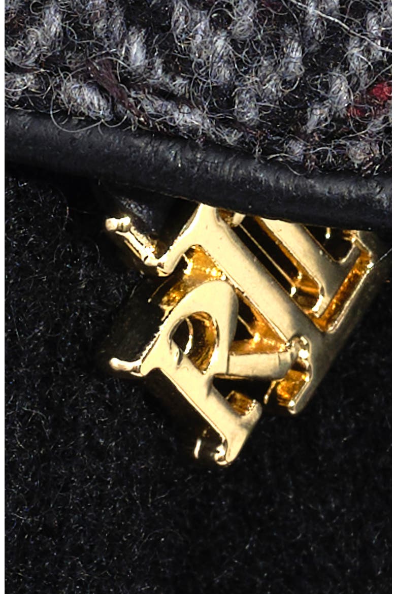 Pattern Cuff Glove With Logo Charm, Alternate, color, Black