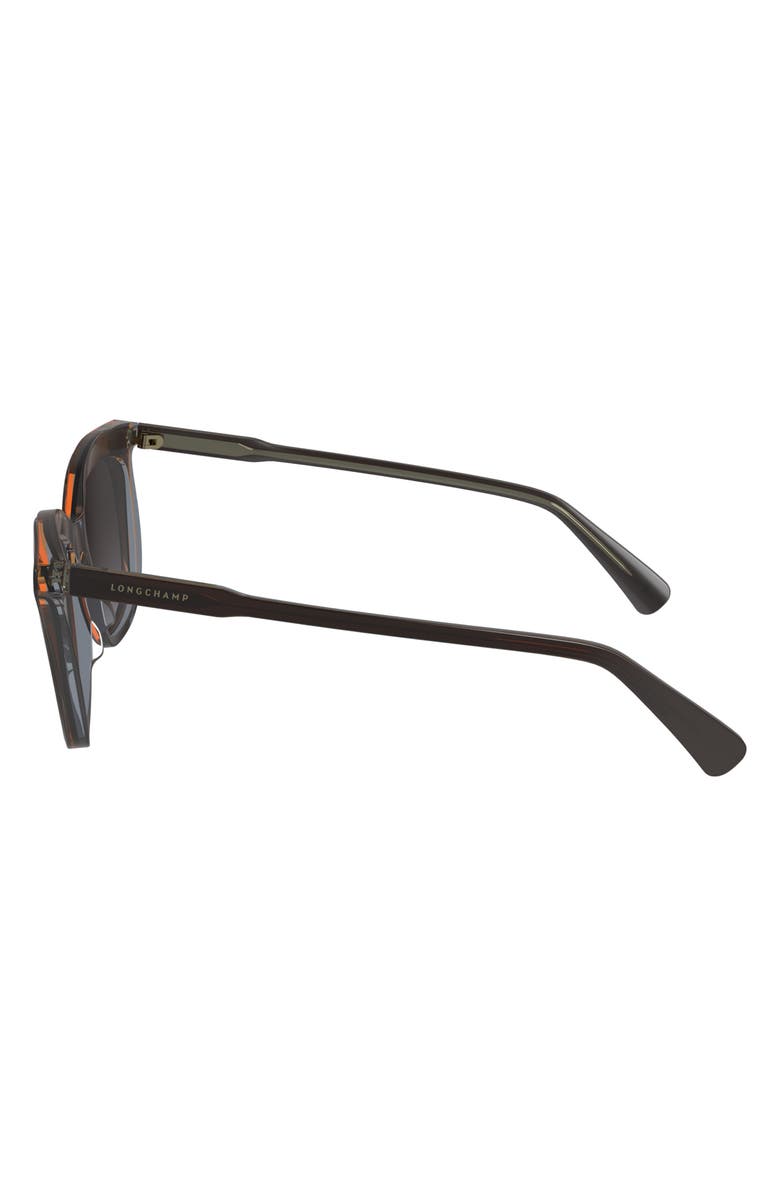 Longchamp 53mm Gradient Cat Eye Sunglasses, Alternate, color, Brown/Grey