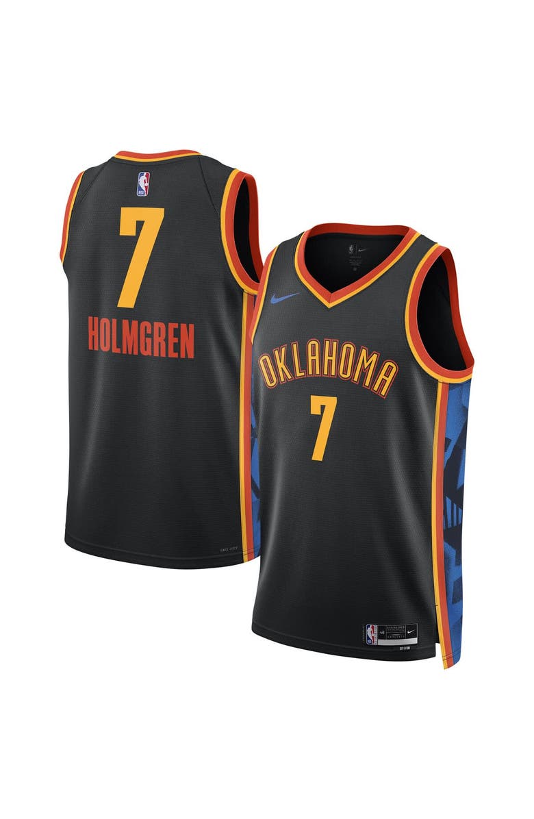 Nike Unisex Nike Chet Holmgren Black Oklahoma City Thunder 2024/25 Swingman Player Jersey - City Edition, Alternate, color, 