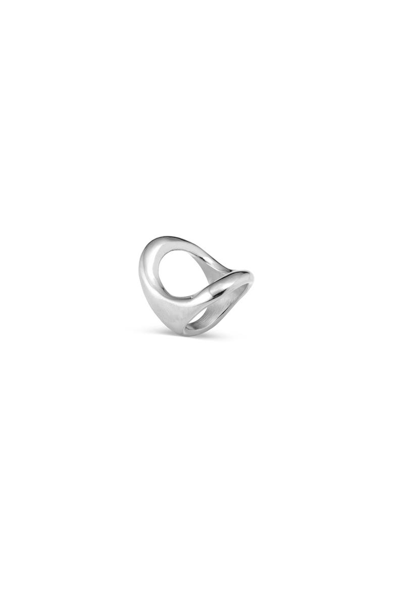 Open Oval Ring, Alternate, color, Silver