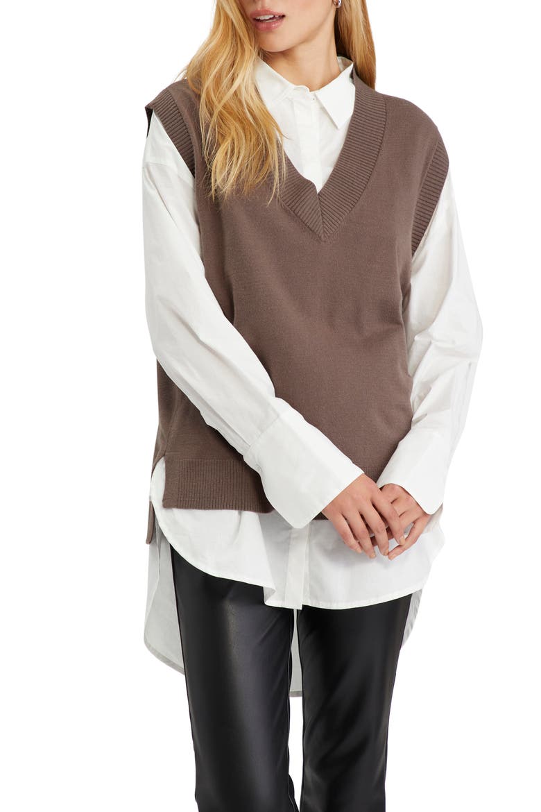 BFF Sweater Vest, Main, color, MINK