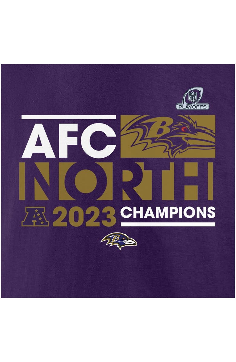 FANATICS Men's Fanatics Branded Purple Baltimore Ravens 2023 AFC North Division Champions Conquer T-Shirt, Alternate, color, 