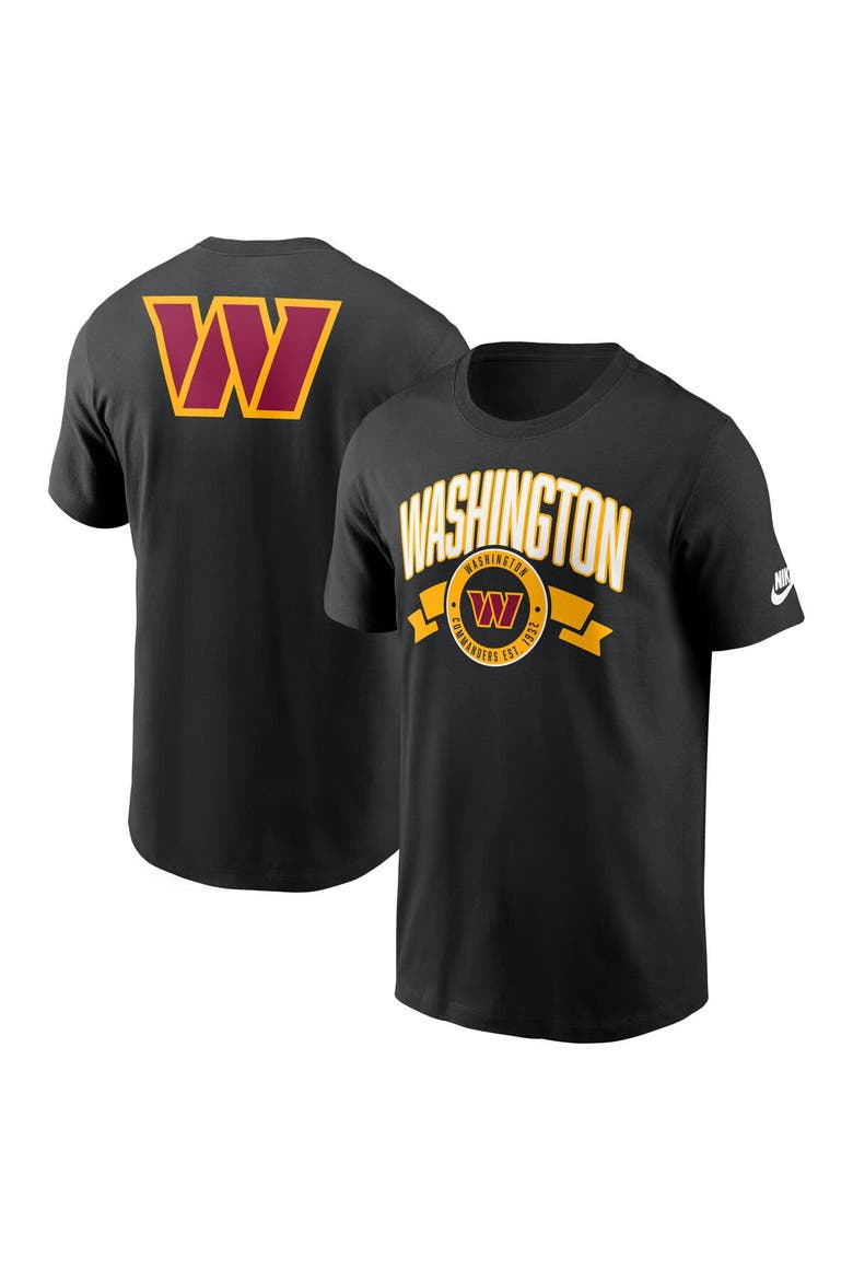 Men's Nike Black Washington Commanders Rewind Front and Back Hit Essential T-Shirt, Main, color, Black