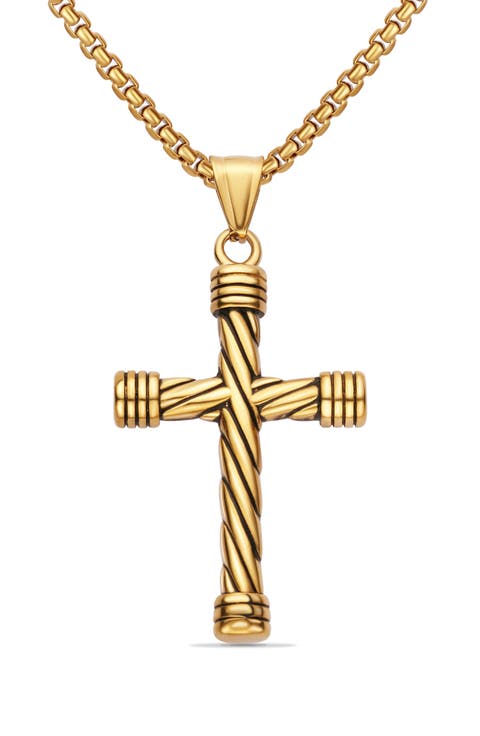 Men's Twisted Cross Pendant Necklace