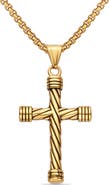 EDFORCE Men's Twisted Cross Pendant Necklace