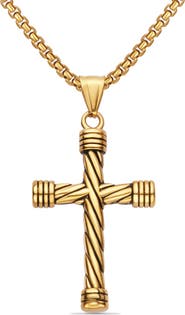 EDFORCE Men's Twisted Cross Pendant Necklace