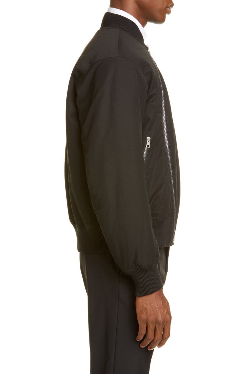 Bottega Veneta Curved Zipper Nylon Bomber Jacket, Alternate, color, 