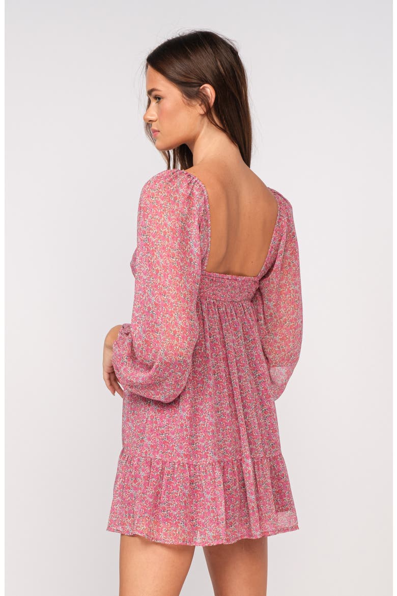 Long Sleeve Sweetheart Minidress, Alternate, color, PINK