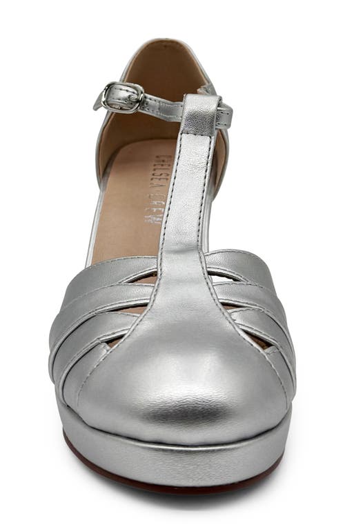 Chelsea Crew Francine T-strap Pump In Silver