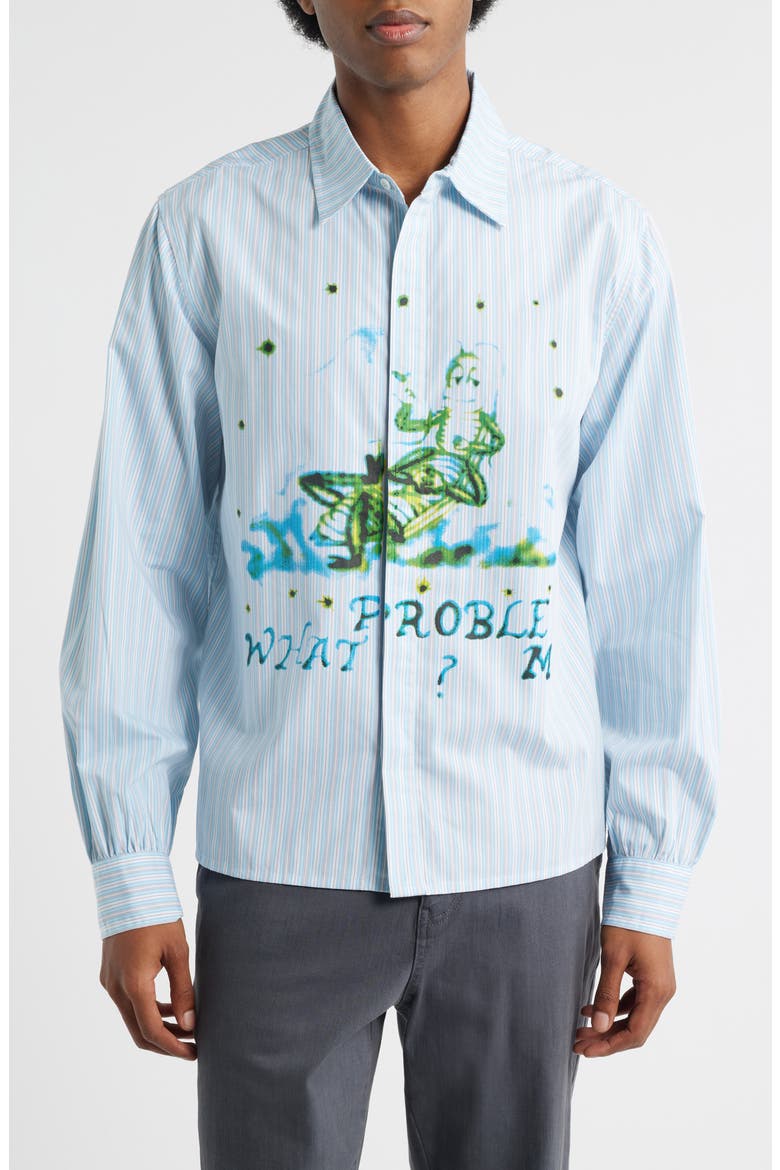 What Problem Button-Up Shirt, Main, color, BLUE