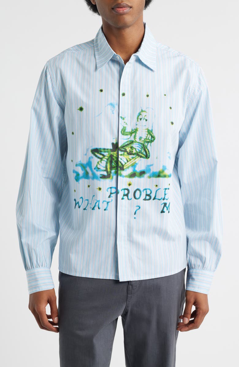 JUNGLES What Problem Button-Up Shirt, Main, color, Blue