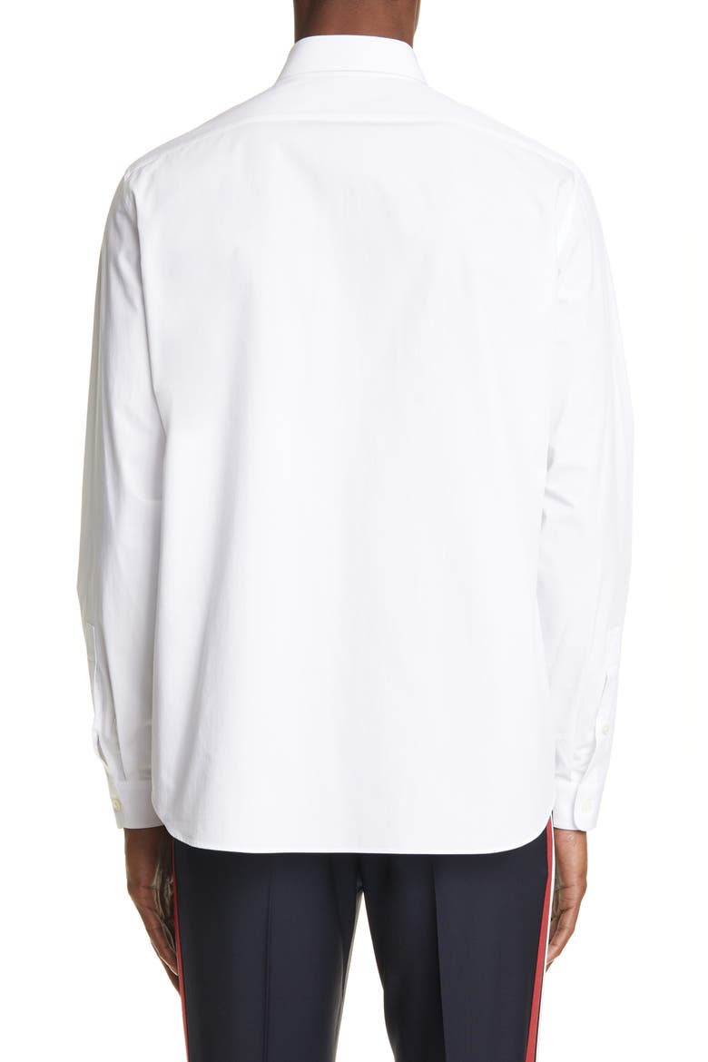 Slim Fit Embroidered Button-Up Shirt, Alternate, color, WHITE