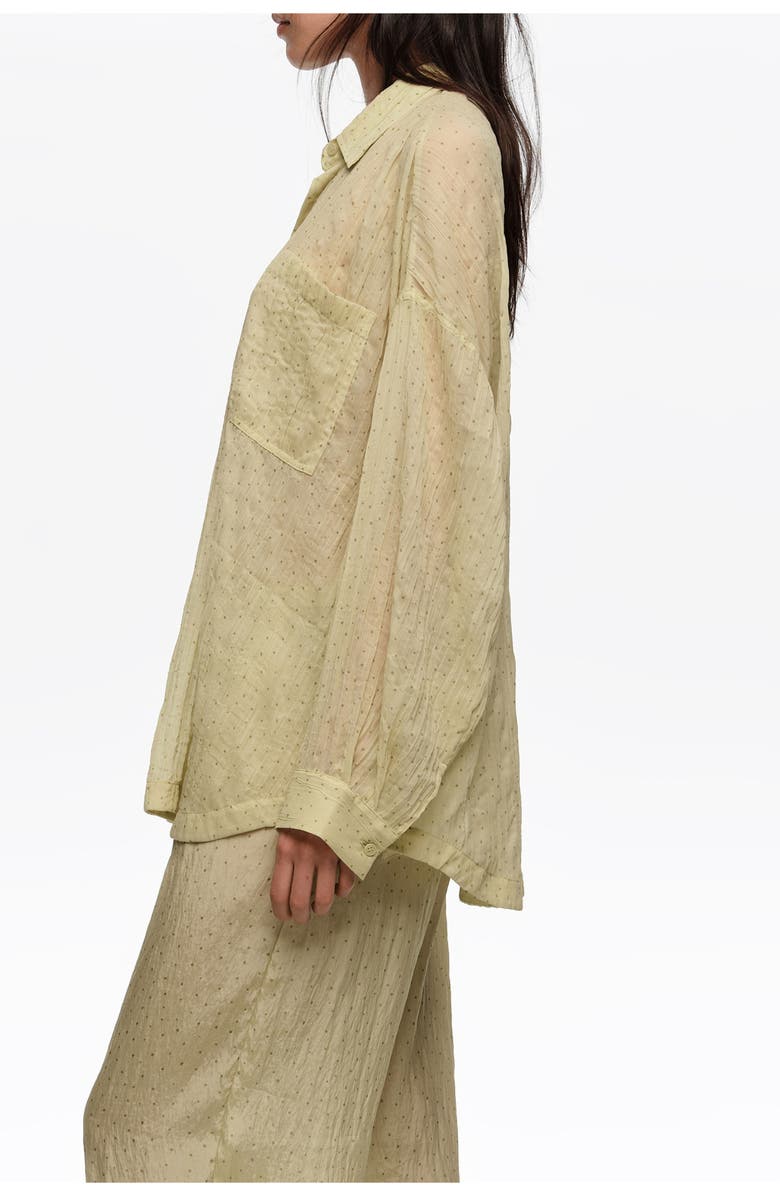 Bimba y Lola Mini Dots Pleated Oversize Shirt, Alternate, color, Dots Mini Olive