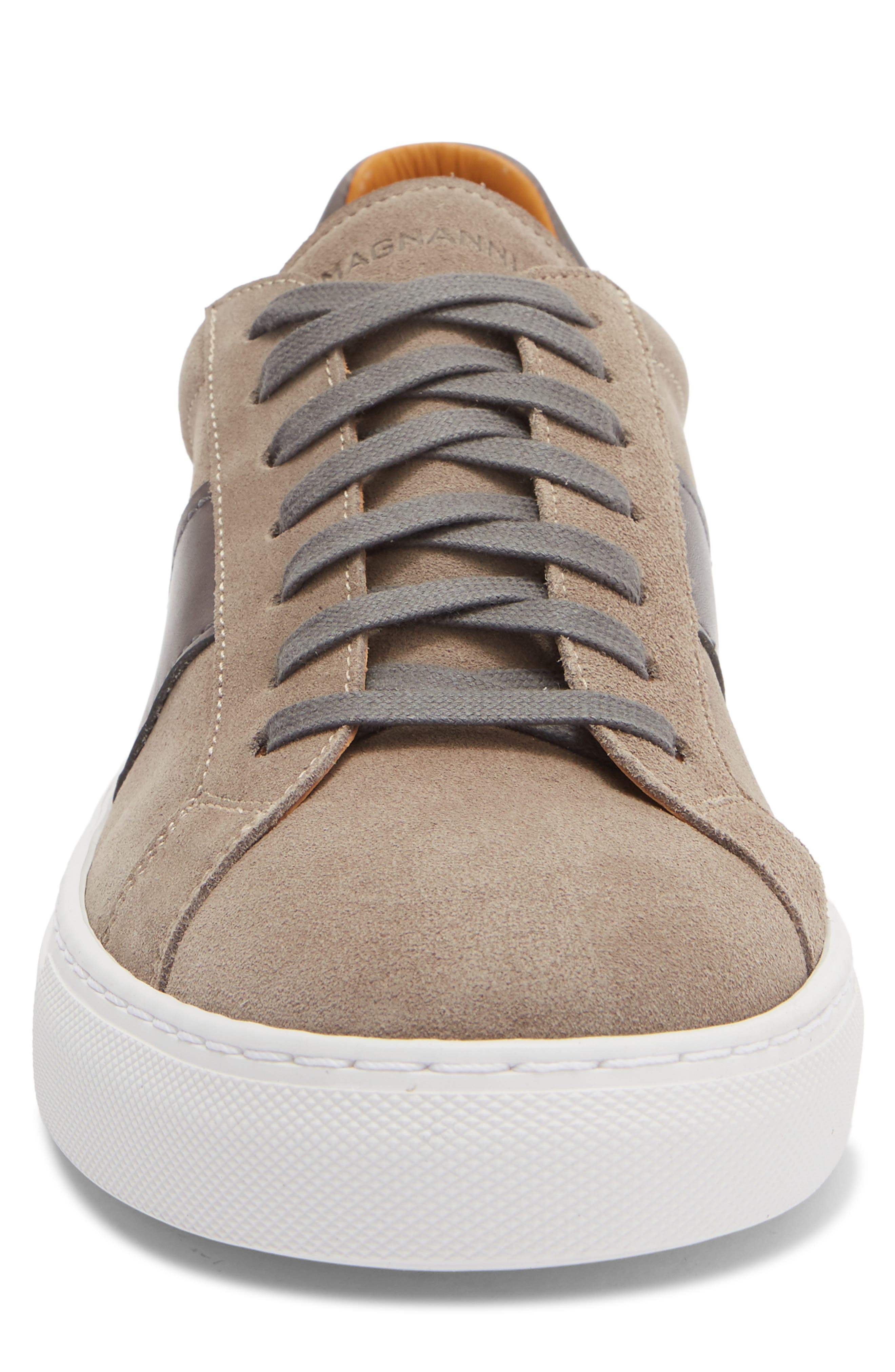 Magnanni Ashley Stripe Suede & Leather Sneaker, Alternate, color, Grey
