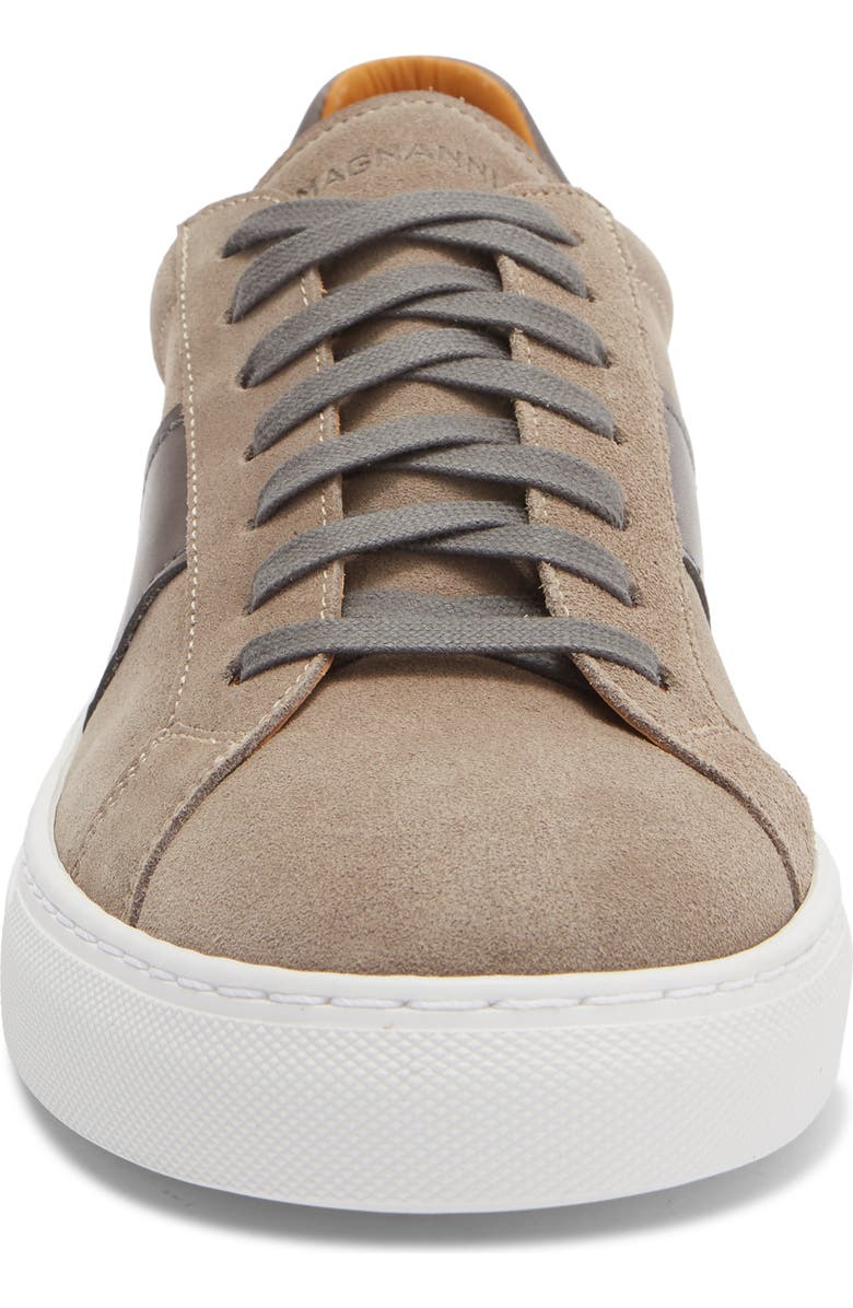 Magnanni Ashley Stripe Suede & Leather Sneaker, Alternate, color, Grey