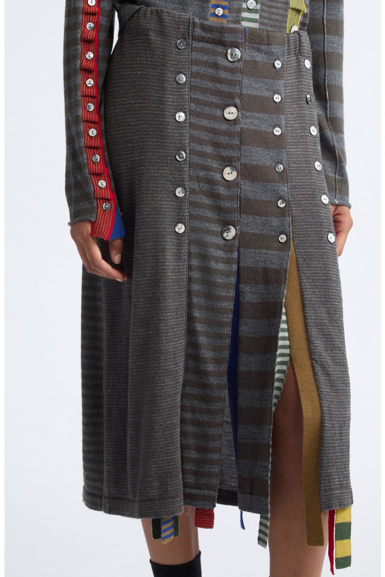 Mismatch Merino Wool Midi Skirt, Alternate, color, GREY MULTI
