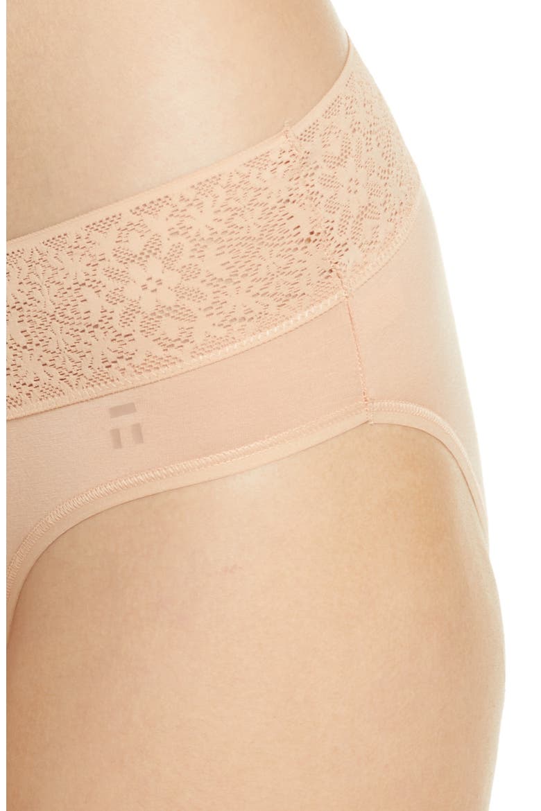 Cool Cotton Lace Briefs, Alternate, color, MAPLE SUGAR