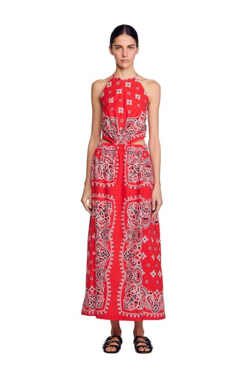 Bandana-print maxi dress