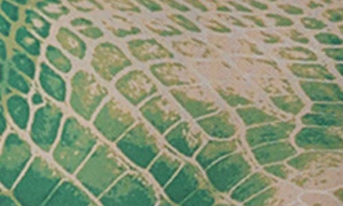 Afrm Nina Print Cap Sleeve Mesh Top In Green