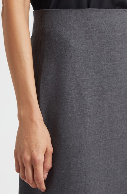 Loulou De Saison Samos Stretch Wool Grain De Poudre Pencil Skirt In Gray