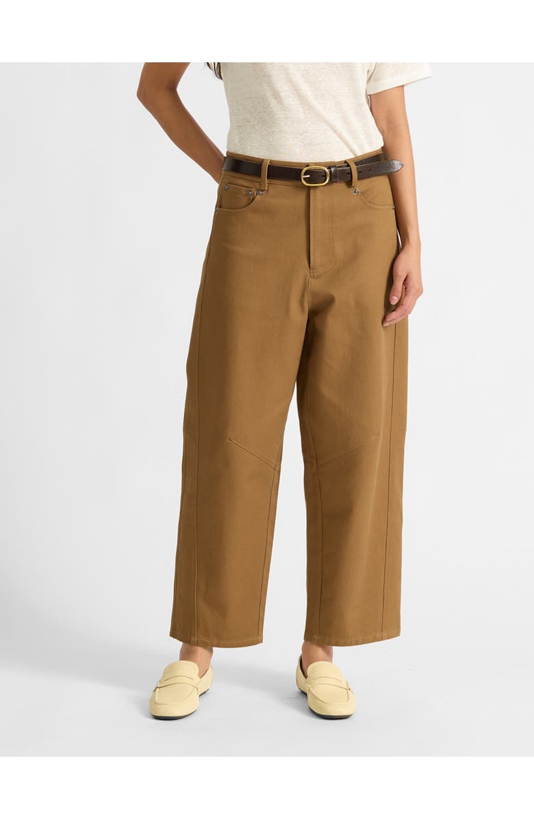 Albaray Cropped Barrel Trousers, Main, color, Tan