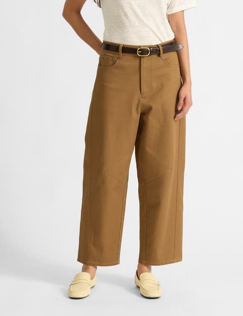 Cropped Barrel Trousers