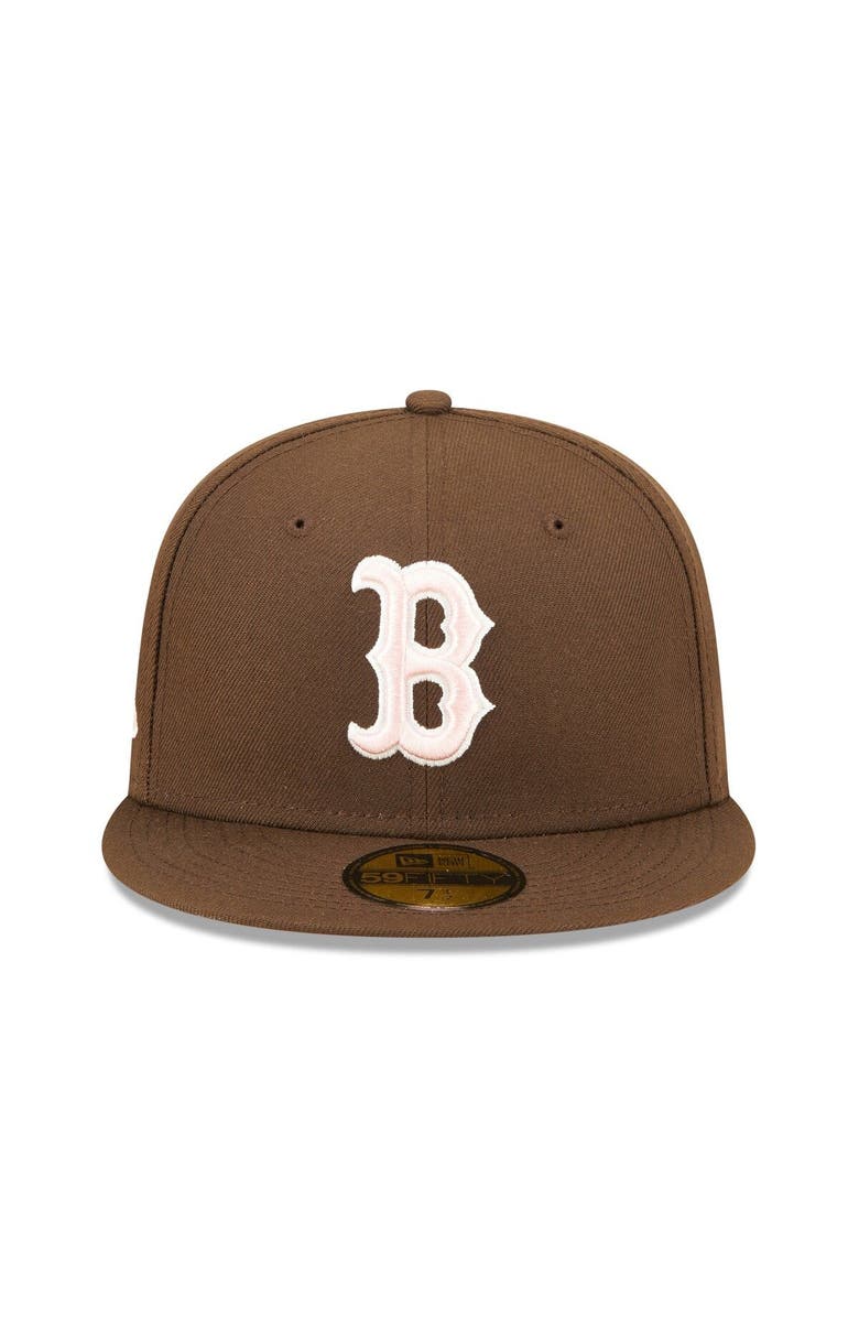 New Era Men's New Era Brown Boston Red Sox 2013 World Series Champions Pink Undervisor 59FIFTY Fitted Hat, Alternate, color,