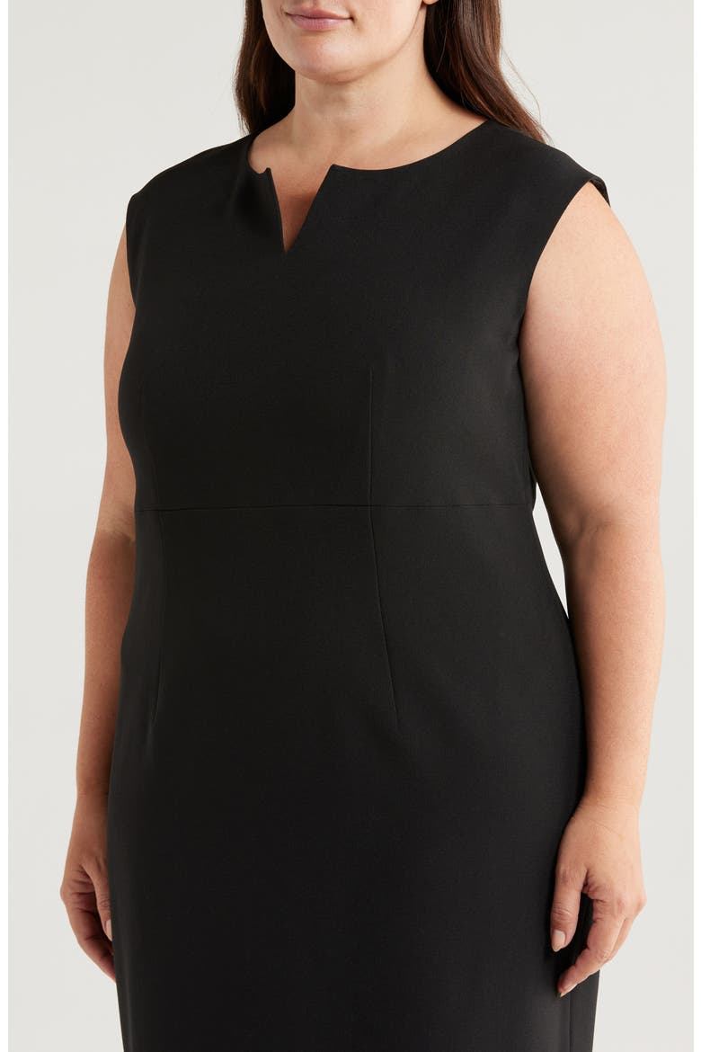 Notch Neckline Sleeveless Sheath Dress, Alternate, color, BLACK