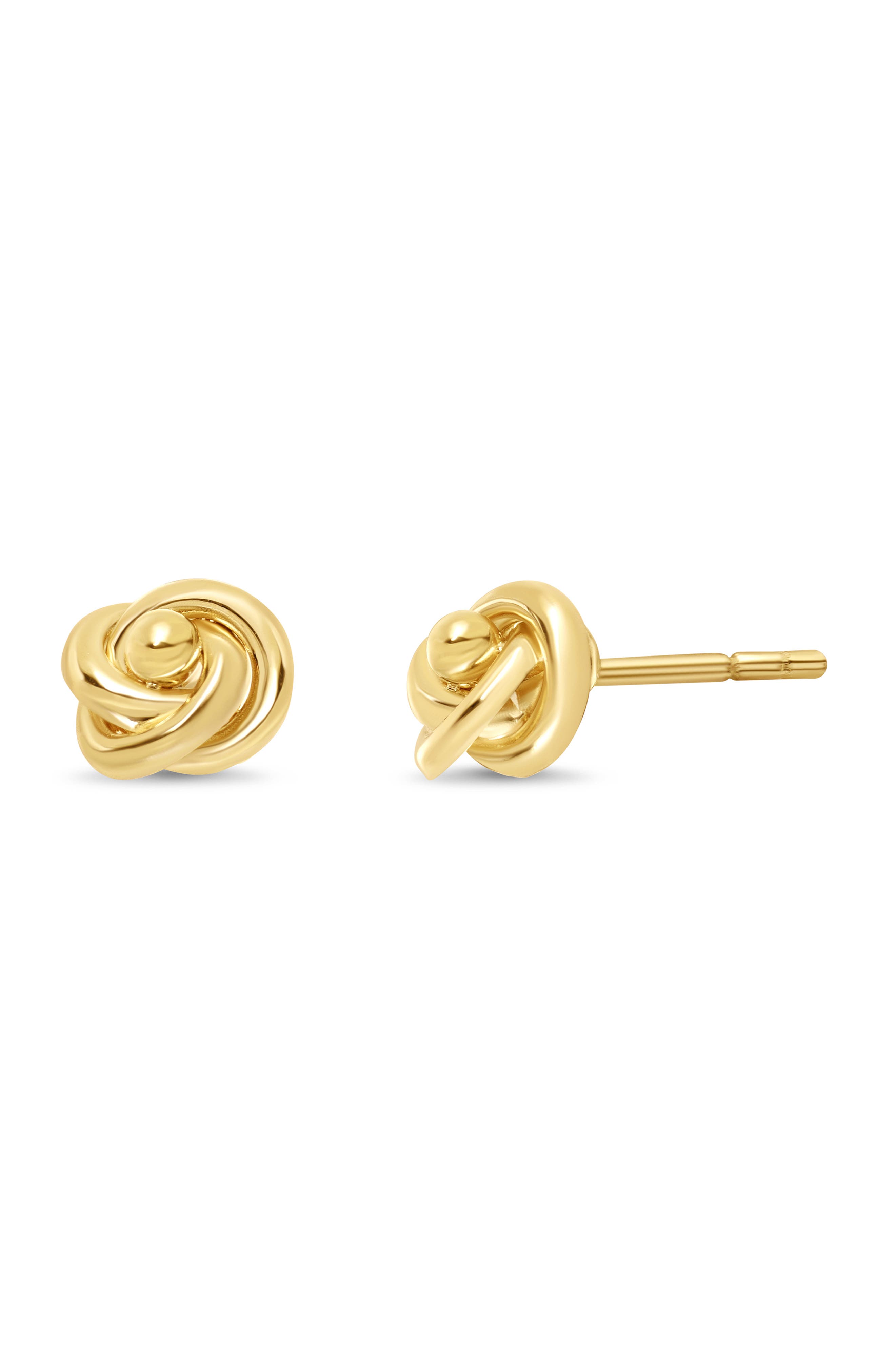 14k Gold Love Knot Stud Earrings