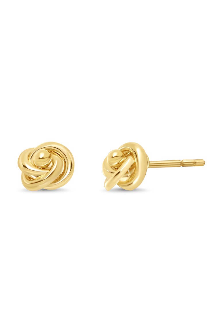 14k Gold Love Knot Stud Earrings, Main, color, 14KY