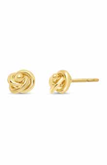 14k Gold Love Knot Stud Earrings