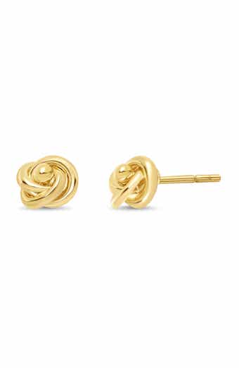 14k Gold Love Knot Stud Earrings