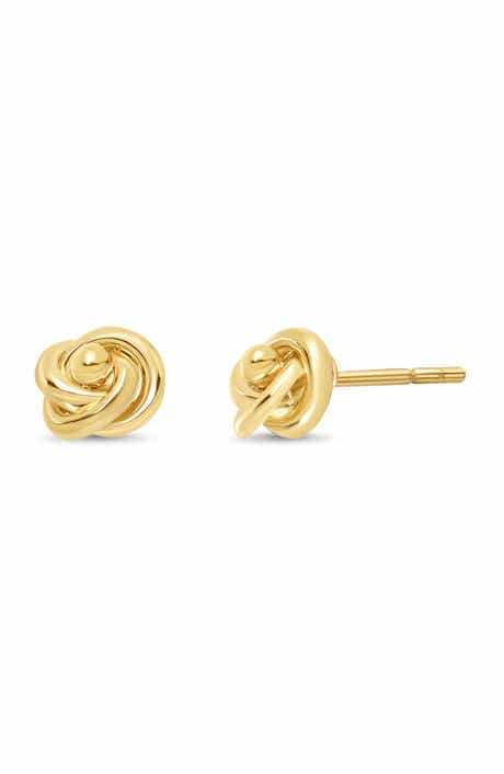 14k Gold Love Knot Stud Earrings