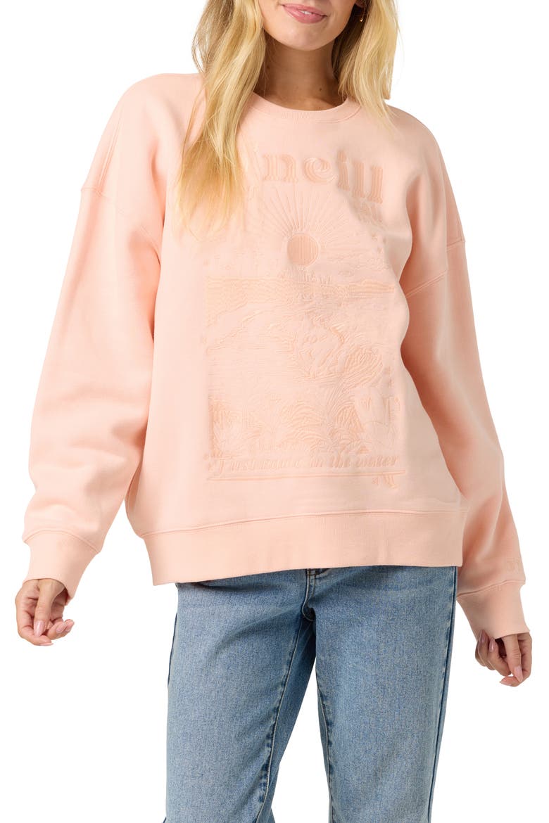 Chore Break Oversized Graphic Sweatshirt, Alternate, color, PEACH LIGHT