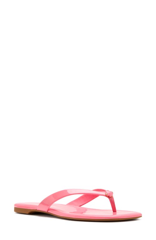 Kate Spade New York Spade Flower Patent Leather Flip Flop In Ruby Citrus