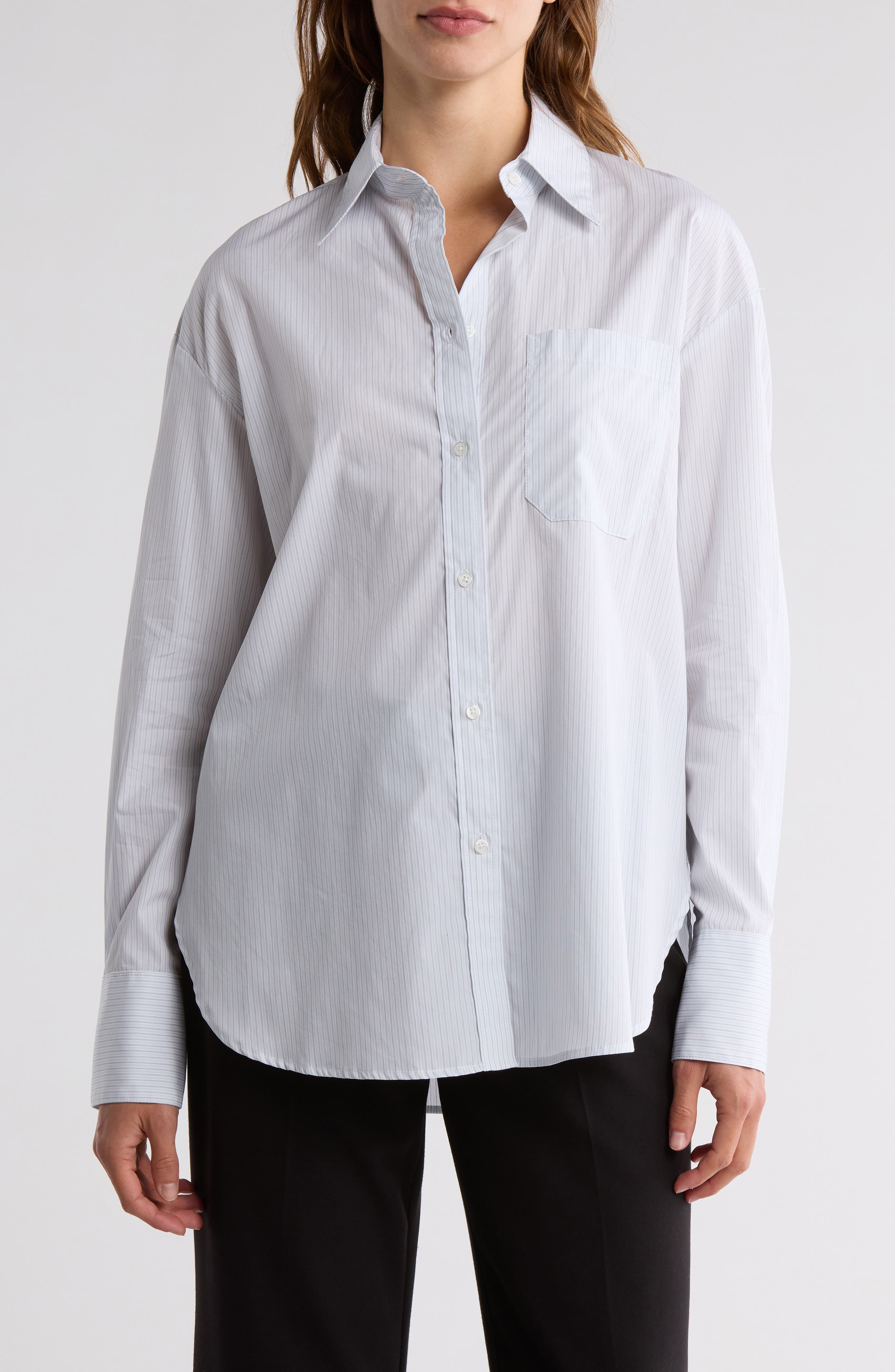 TWP Big Joe Oversize Stripe Button-Up Shirt