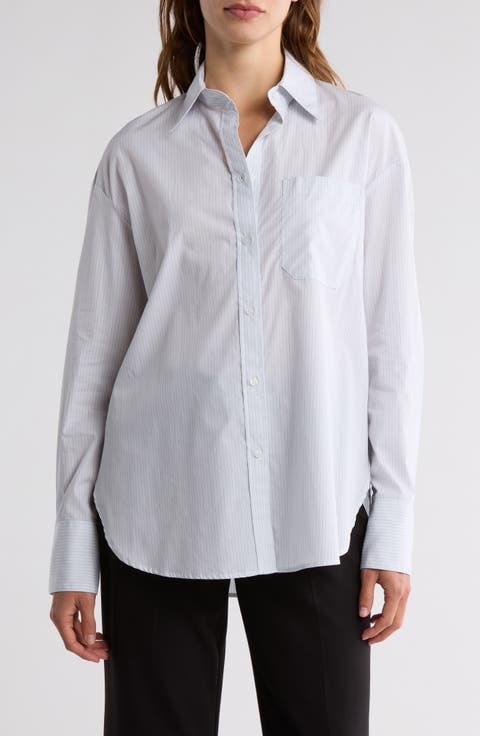 Big Joe Oversize Stripe Button-Up Shirt