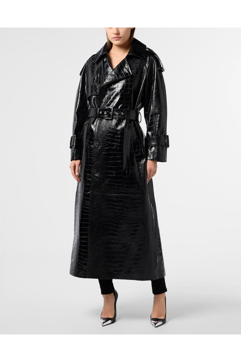Long Trench Coat Cocco Women, Main, color, black