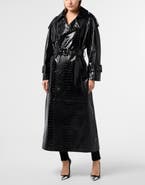 PHILIPP PLEIN Long Trench Coat Cocco Women